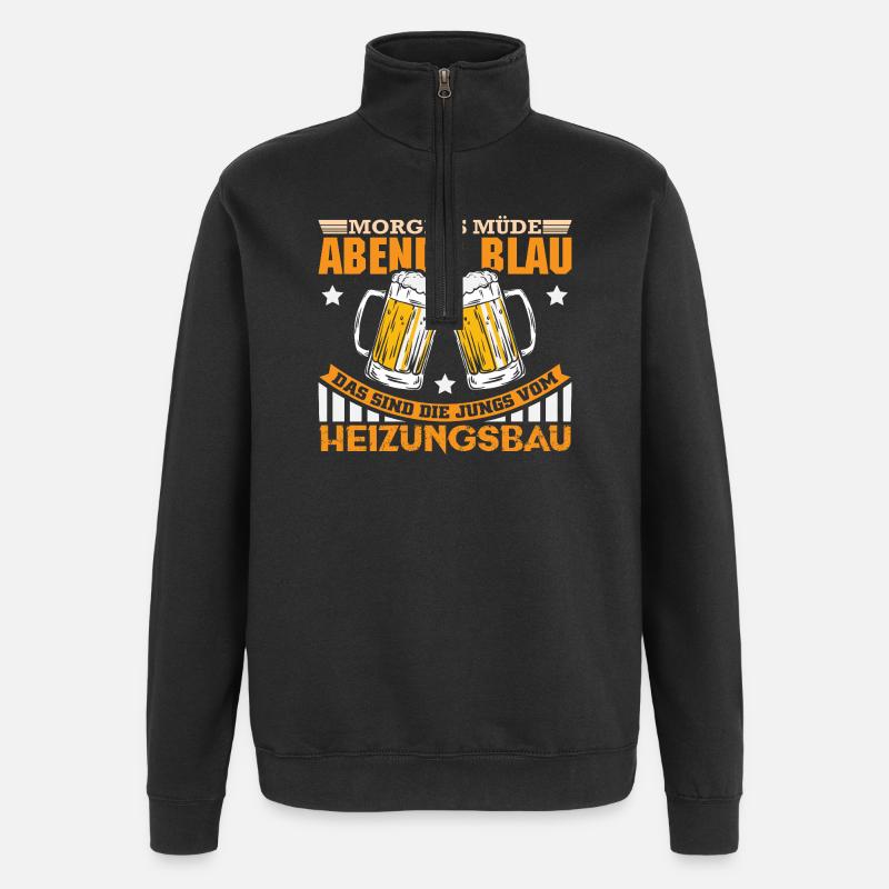 Heating Engineer Heating Construction Plumber Plumber - Quarter-Zip Sweatshirt - black
