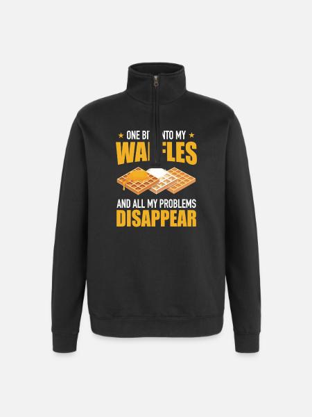 Waffles Pancakes Breakfast Bakery Costume - Quarter-Zip Sweatshirt - black