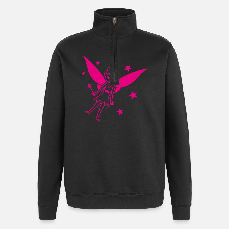 Kleine Fee von Helfspawn - Quarter-Zip-Sweatshirt - Schwarz