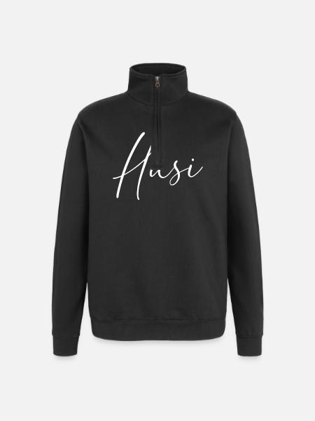 Hasi / Handwriting Design - Quarter-Zip Sweatshirt - black