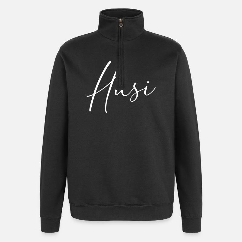 Hasi / Handwriting Design - Quarter-Zip Sweatshirt - black