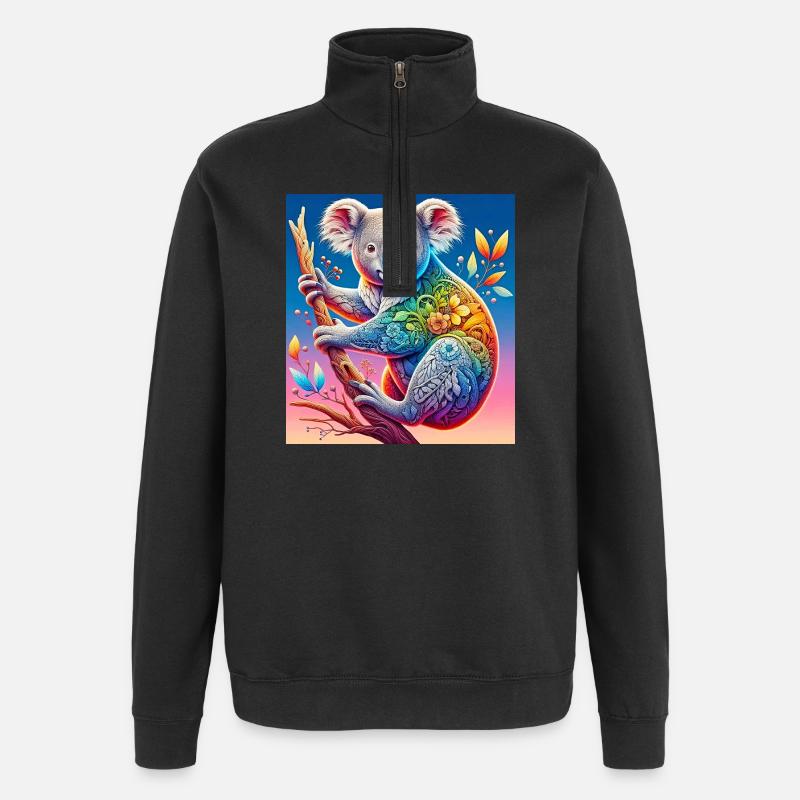 Koala - Sweat à zip 1/4 - noir