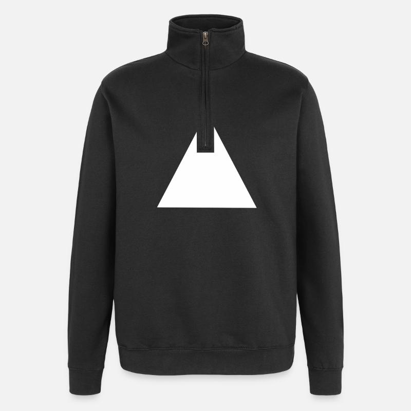 Composition abstraite de triangles géométriques - Sweat à zip 1/4 - noir