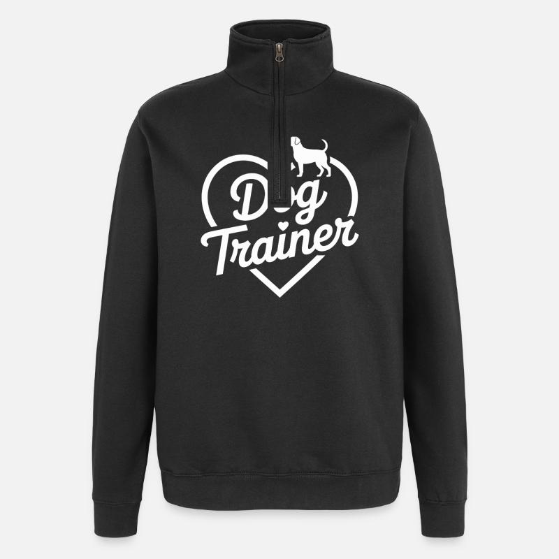 Dresseur de chiens Heart Design - Sweat à zip 1/4 - noir
