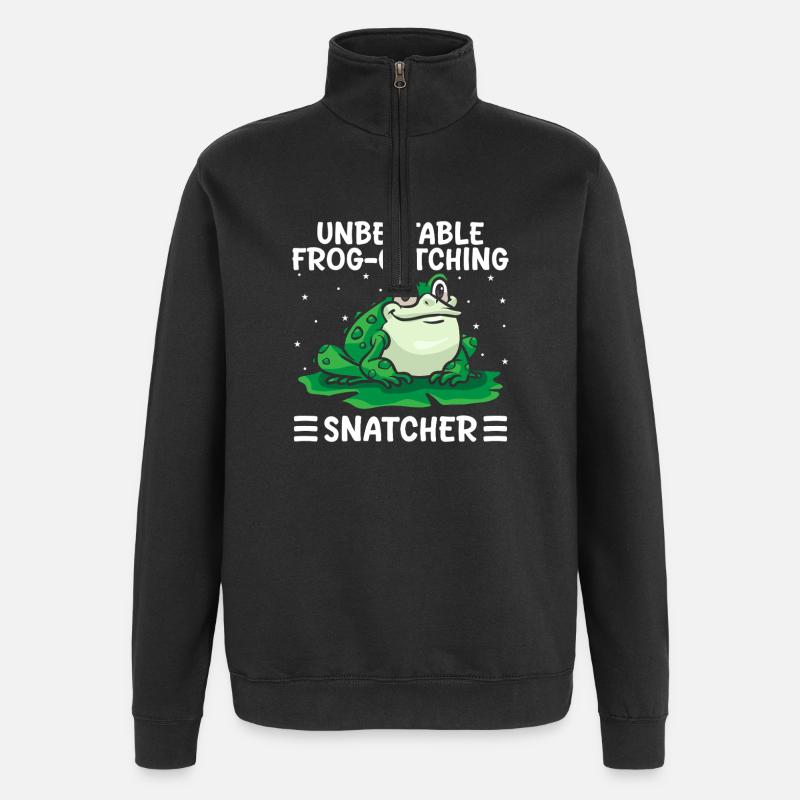 Frog Catcher Unbeatable Frog-Catching Snatcher - Quarter-Zip Sweatshirt - black