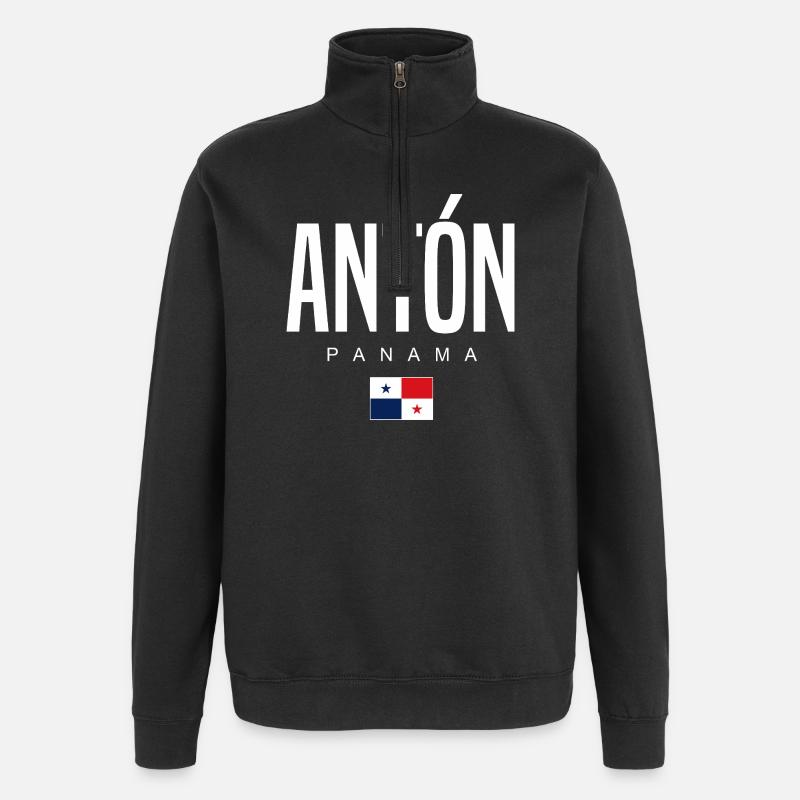 Antón Panama Panaméen - Sweat à zip 1/4 - noir
