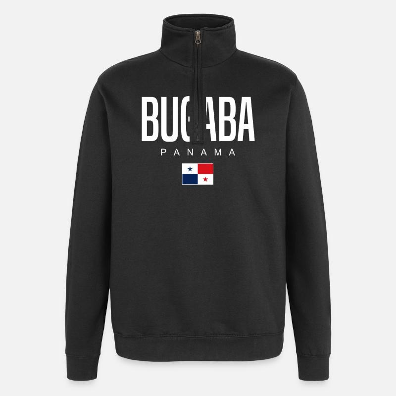 Bugaba Panama Panaméen - Sweat à zip 1/4 - noir