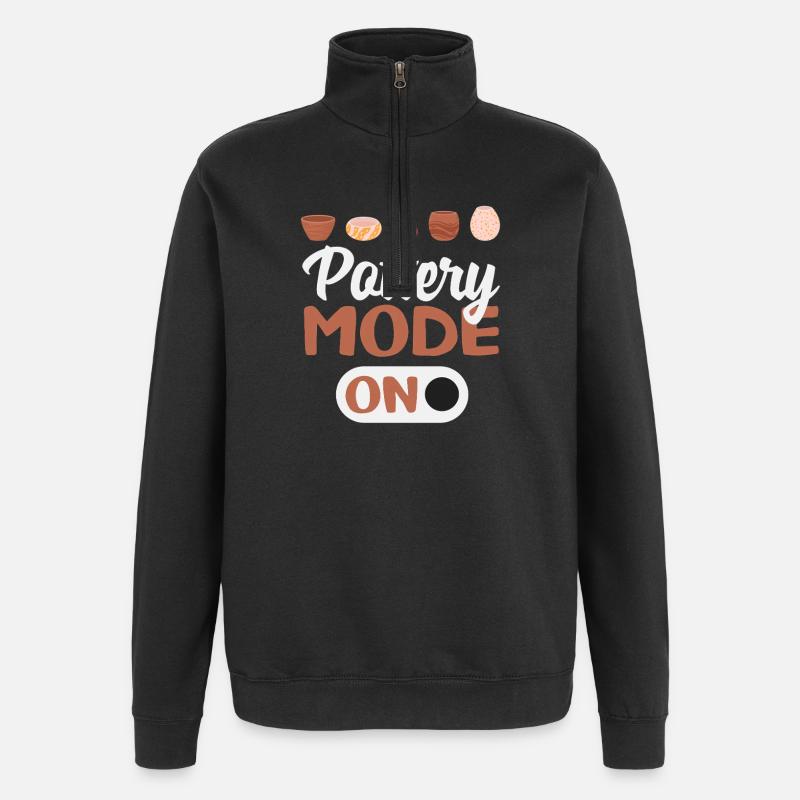 Pottery Mode To Creative Inspiration - Quarter-Zip Sweatshirt - black