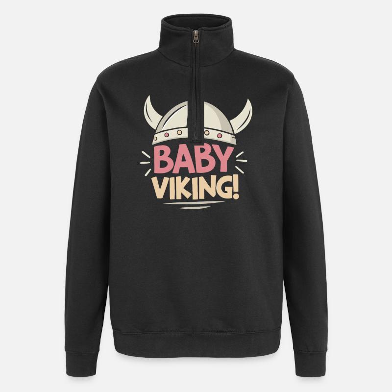 Viking Bébé Casque Pastel - Sweat à zip 1/4 - noir