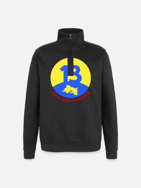 13 Bouches-du-Rhône - Quarter-Zip Sweatshirt - black