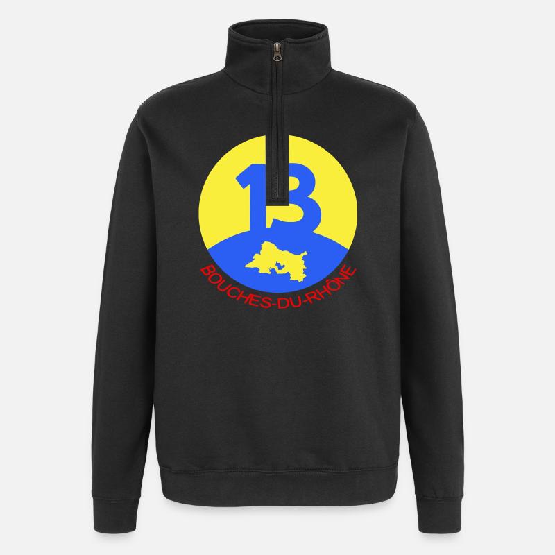  13 Bouches-du-Rhône  - Sweat à zip 1/4 - noir
