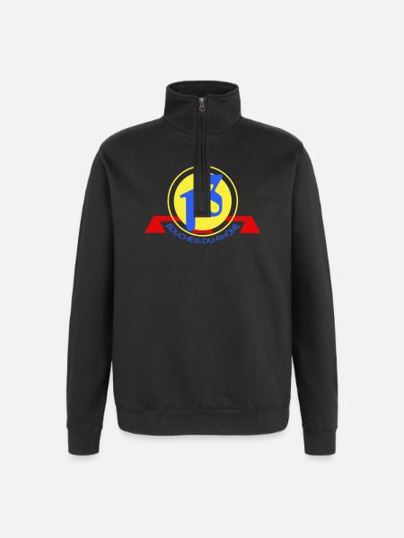 Logo 13 Bouches-du-Rhône - Quarter-Zip-Sweatshirt - Schwarz