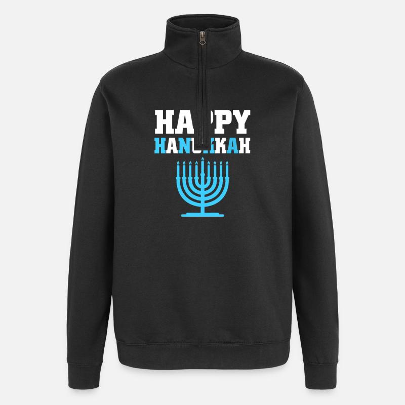 Hanoukka Hanoukka Hanoukka - Sweat à zip 1/4 - noir