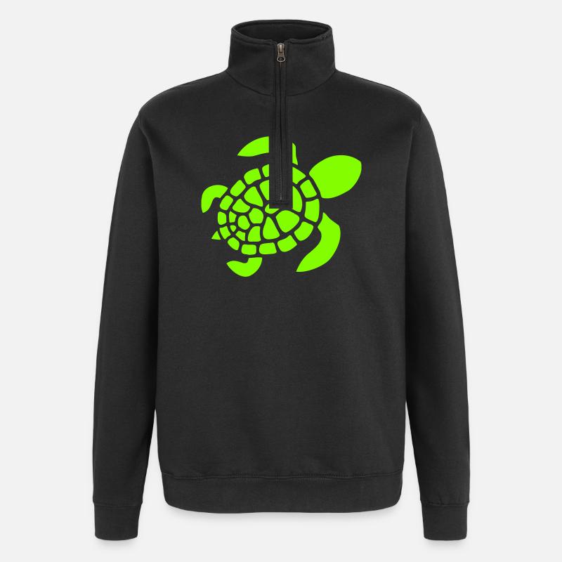 Turtle Logo Turtle Shell Pattern Icon - Quarter-Zip Sweatshirt - black