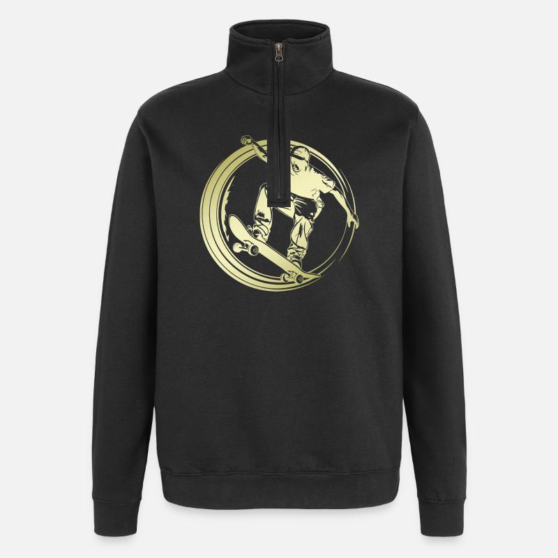 Skateboarding Silhouette Skateboard - Sweat à zip 1/4 - noir