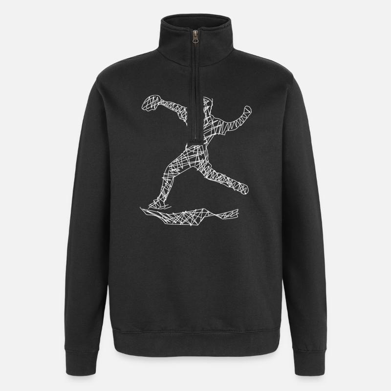 Base-ball - Sweat à zip 1/4 - noir