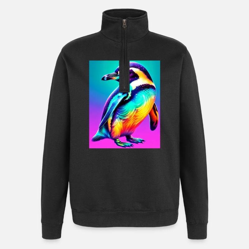 Pinguin - Quarter-Zip-Sweatshirt - Schwarz