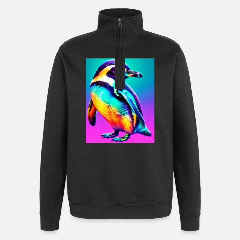 Pinguin - Quarter-Zip-Sweatshirt - Schwarz