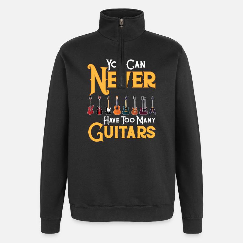 Jamais trop de guitares - Sweat à zip 1/4 - noir