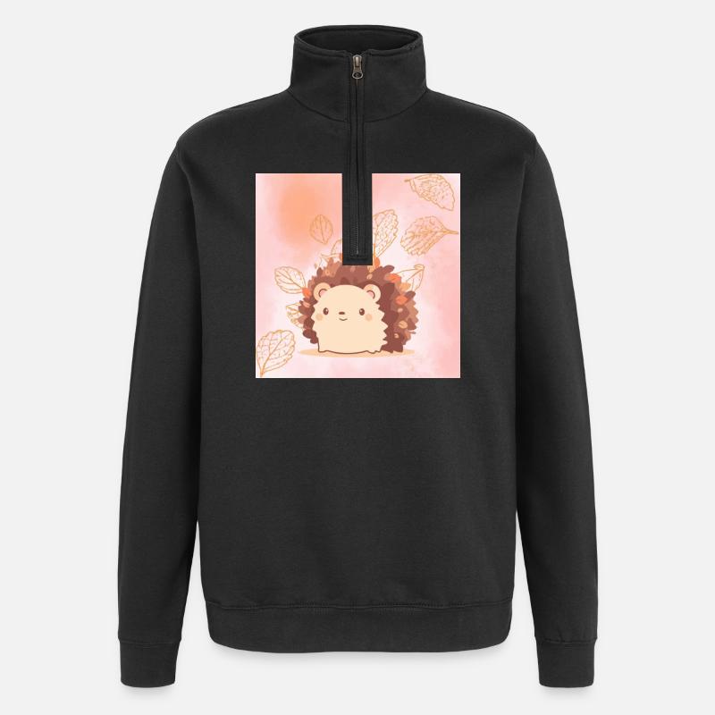 mignon hérisson  - Sweat à zip 1/4 - noir