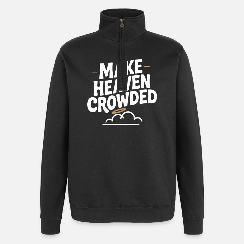 Lass den Himmel krähen - Quarter-Zip-Sweatshirt - Schwarz