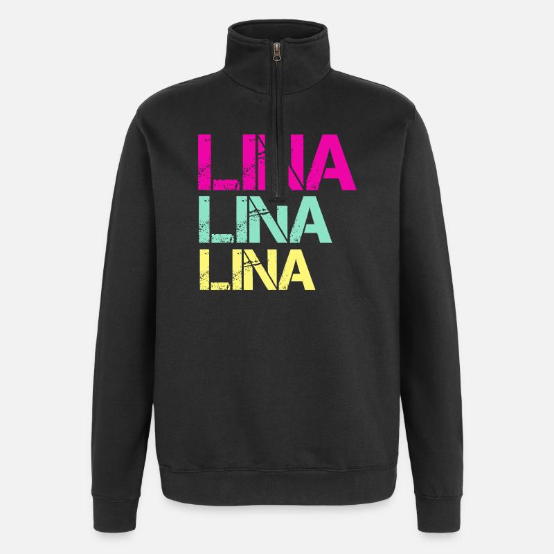 LINA Neon Triptych - Quarter-Zip-Sweatshirt - Schwarz