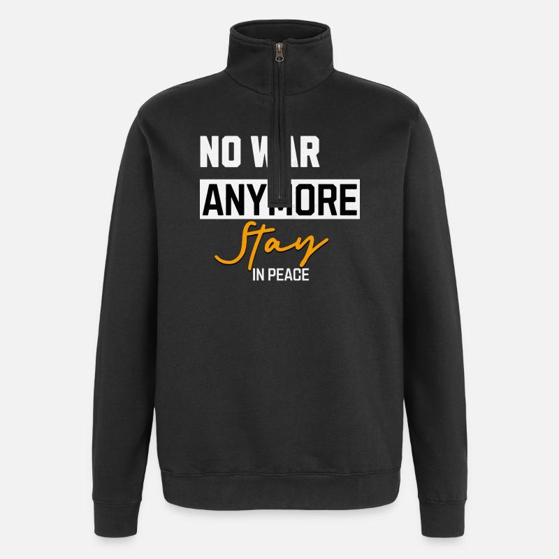 Plus de guerre Restez en paix - Sweat à zip 1/4 - noir