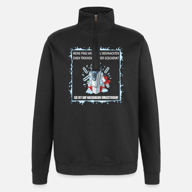 Cadeau de rasoir à sec - Sweat à zip 1/4 - noir