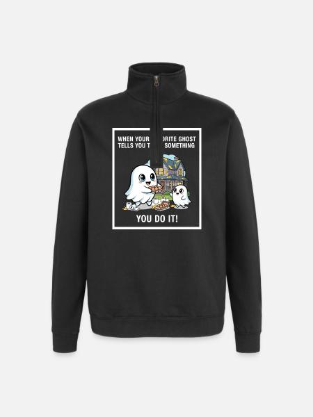 My favorite ghost - Quarter-Zip Sweatshirt - black