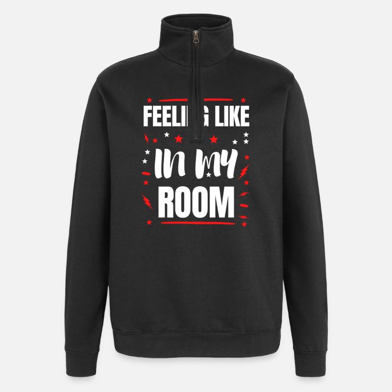 Feeling Like IN MY ROOM - Quarter-Zip Sweatshirt - black