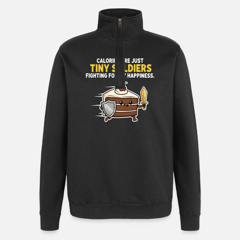 Cake Hero Calorie Fighter - Quarter-Zip Sweatshirt - black