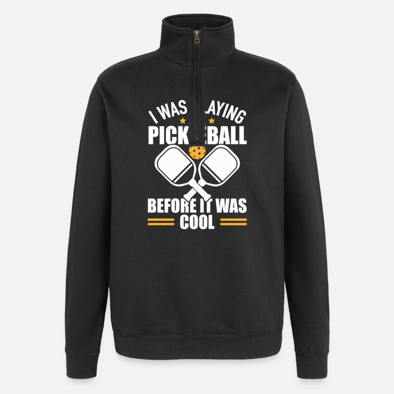Pickleball Team Paddleball Player Gift - Quarter-Zip Sweatshirt - black