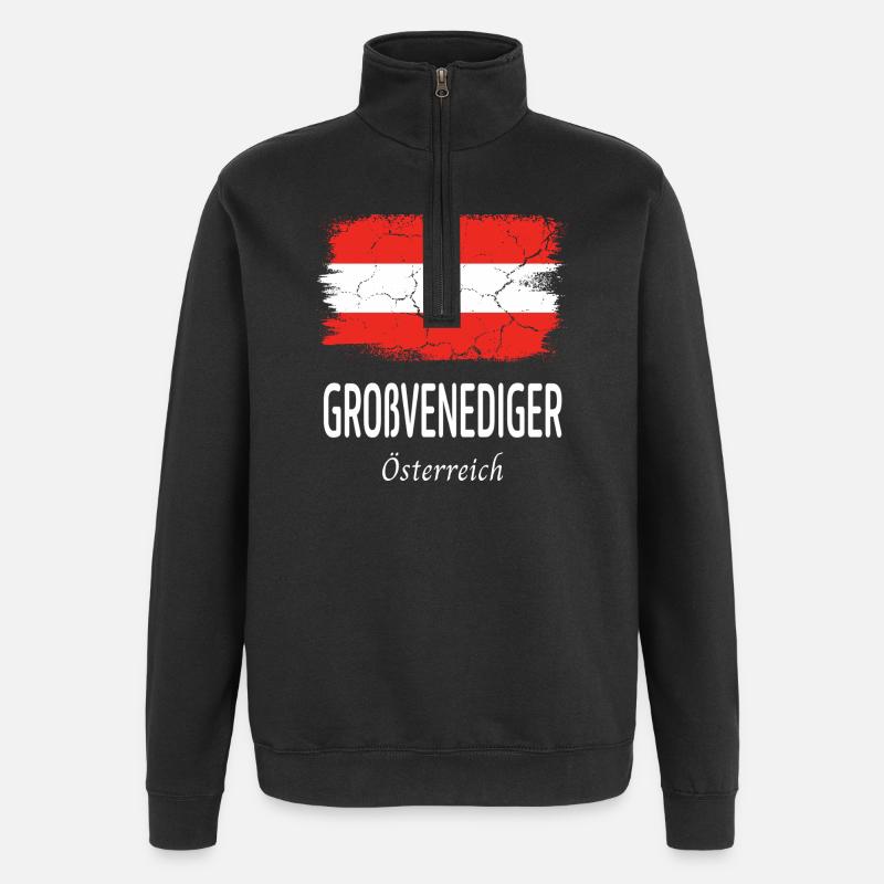 Großvenediger - Quarter-Zip-Sweatshirt - Schwarz