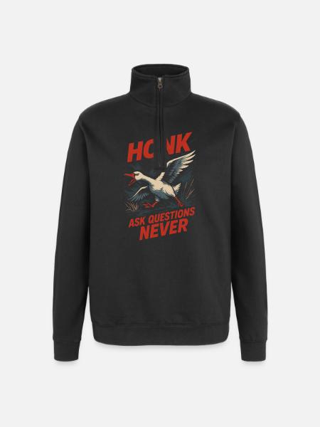 Funny Geese Meme Chaos Honk Certified Silly - Quarter-Zip Sweatshirt - black