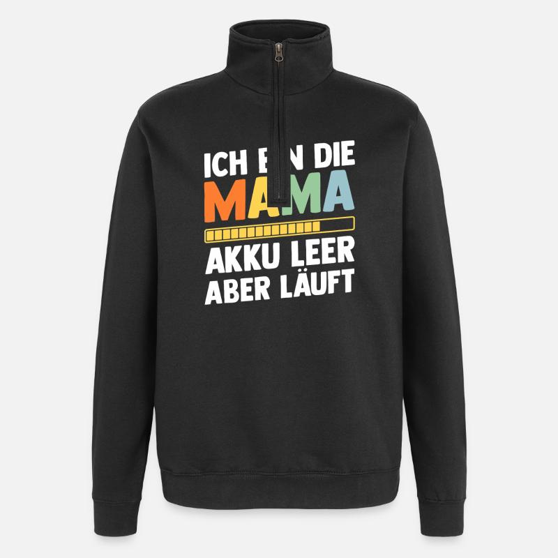 Vater Team Papa - Quarter-Zip-Sweatshirt - Schwarz