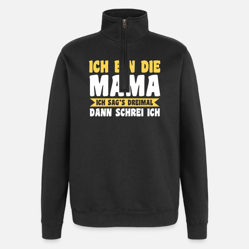 Mutter Team Mama - Quarter-Zip-Sweatshirt - Schwarz