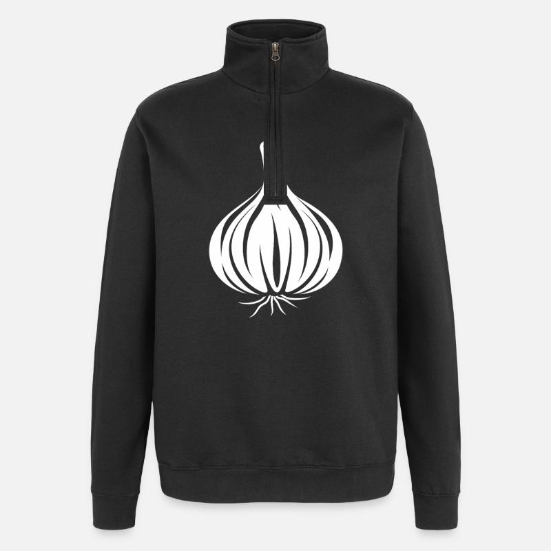 Ail silhouette noir et blanc - Sweat à zip 1/4 - noir