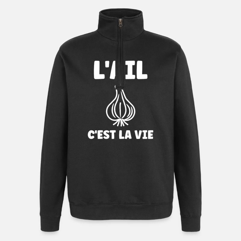 KNOBLAUCH IST LEBEN - Quarter-Zip-Sweatshirt - Schwarz
