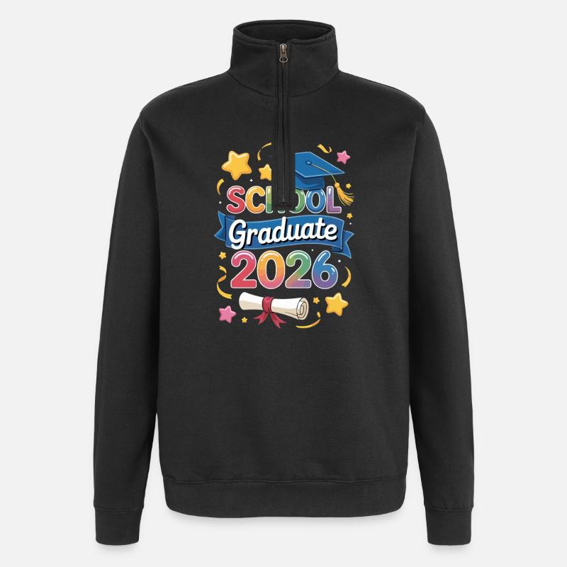 School Graduate 2026 Design - Quarter-Zip Sweatshirt - black