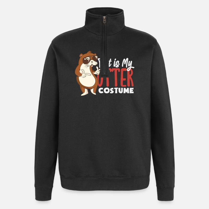 Seeotter Kostüm - Quarter-Zip-Sweatshirt - Schwarz