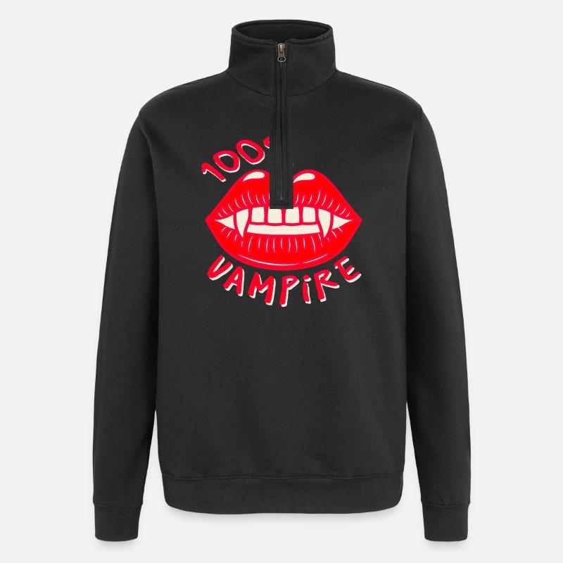 100% Vampires - Quarter-Zip Sweatshirt - black