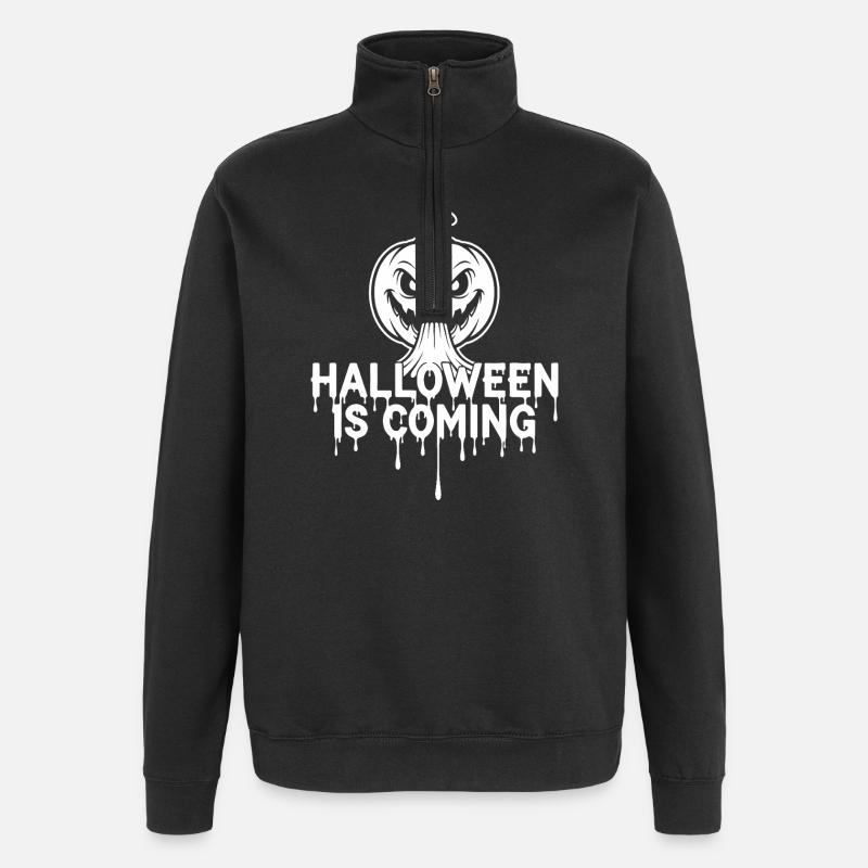 Halloween arrive - Sweat à zip 1/4 - noir
