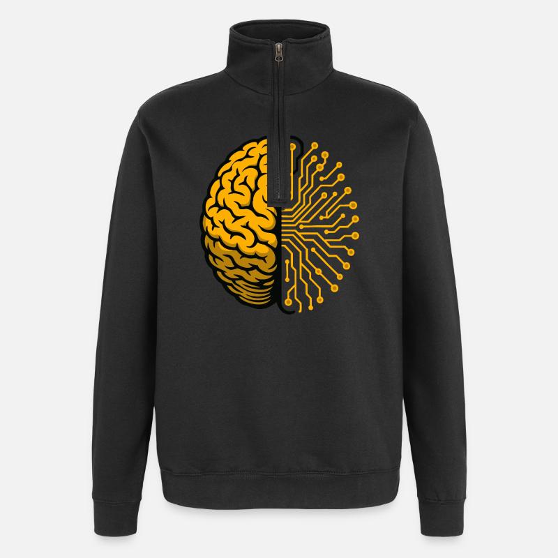 Brain and Circuits AI - Quarter-Zip Sweatshirt - black