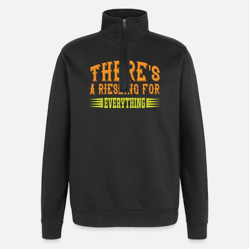 There´s Riesling for everything - Quarter-Zip-Sweatshirt - Schwarz