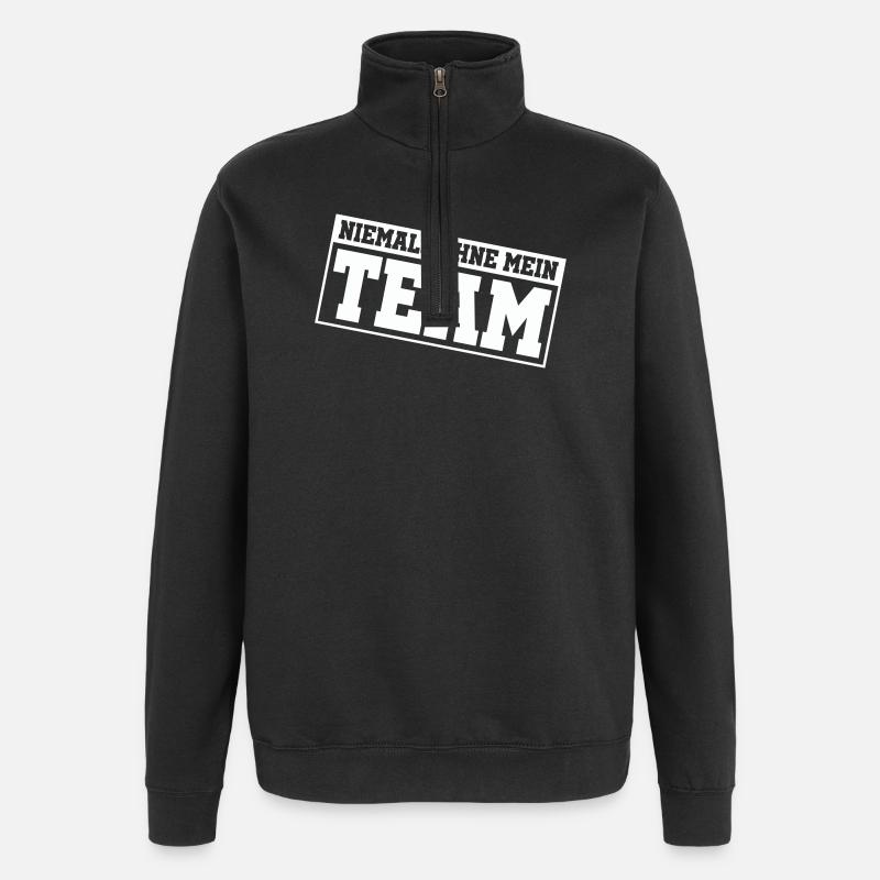 niemals_ohne_mein_team_- - Sweat à zip 1/4 - noir