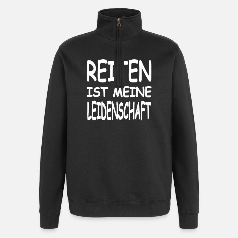 Reiten - Quarter-Zip-Sweatshirt - Schwarz