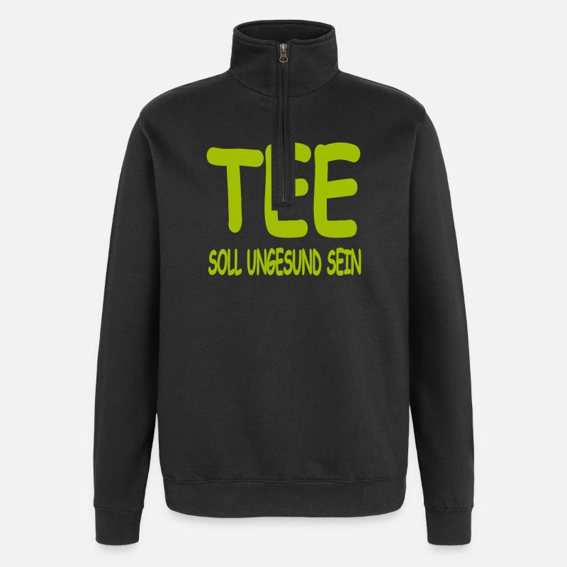 Tee - Quarter-Zip-Sweatshirt - Schwarz