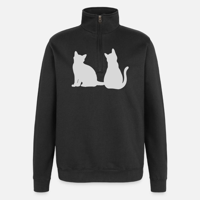 Cats Back to Back Design - Quarter-Zip Sweatshirt - black