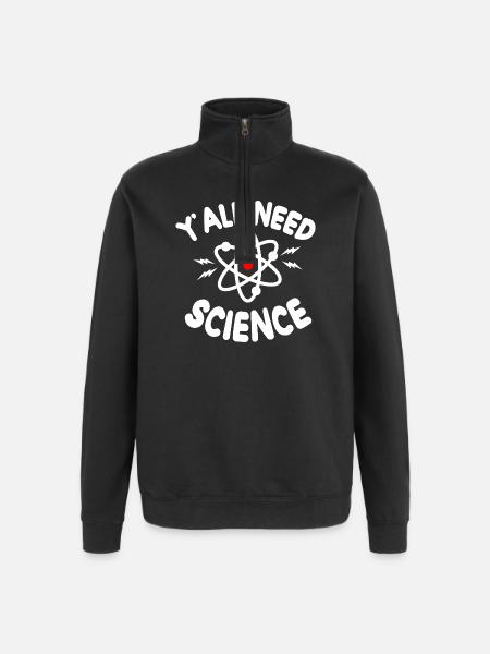 Science pour tous Tee Atom - Sweat à zip 1/4 - noir