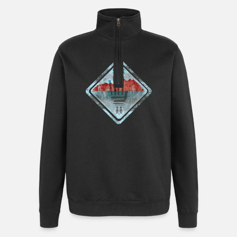 Stille Grenzmarke Design - Quarter-Zip-Sweatshirt - Schwarz